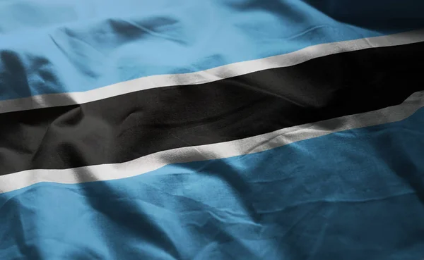 Bandiera Botswana Rumpled Close — Foto Stock
