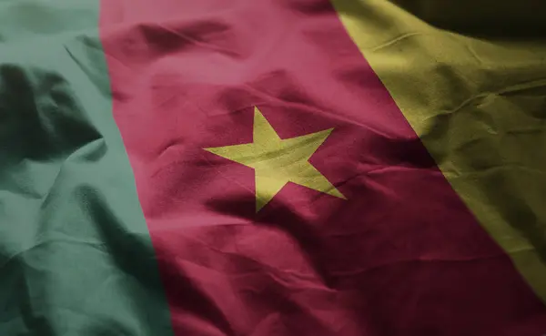 Kamerun Flagge Aus Nächster Nähe Zerkratzt — Stockfoto