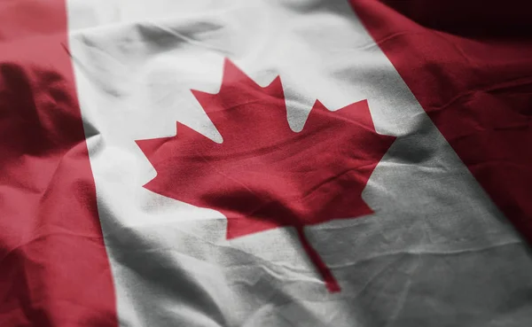 Canada Flag Rumpled Close — Stock Photo, Image