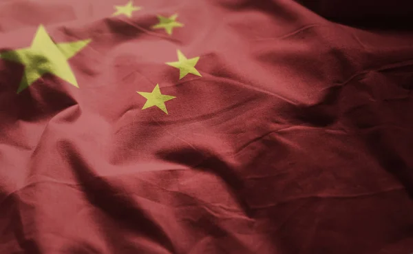 China Vlag Verkreukelde Close — Stockfoto