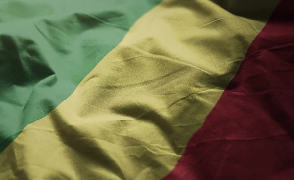 Republic Congo Flag Rumpled Close — Stock Photo, Image