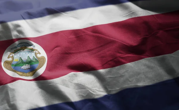 Costa Rica Flag Rumpled Close — Stock Photo, Image