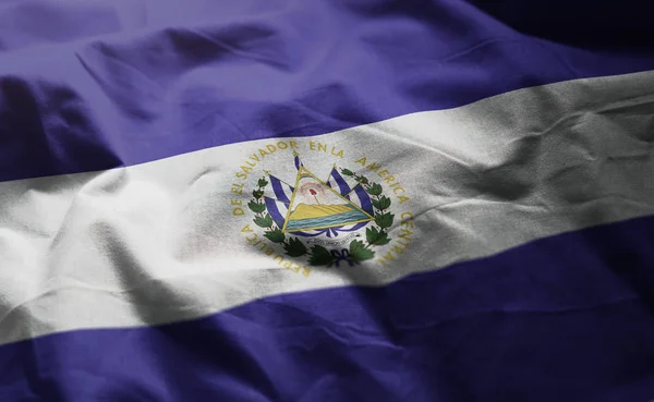 Σημαία Του Σαλβαδόρ Τσαλακωμένη Εσωτερικη — Φωτογραφία Αρχείου