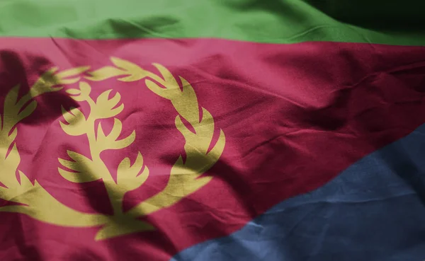 Прапор Еритреї Пом Ятий Крупним Планом — стокове фото