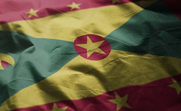 Grenada Vlajky Pocuchaný Zblízka — Stock fotografie