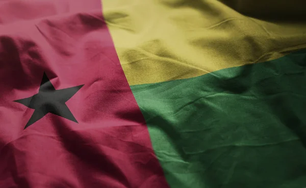 Guinea Bissau Flag Rumpled Close — Stock Photo, Image