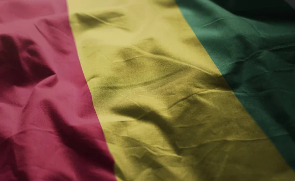 Guineas Flagg Skrynklig Närbild — Stockfoto