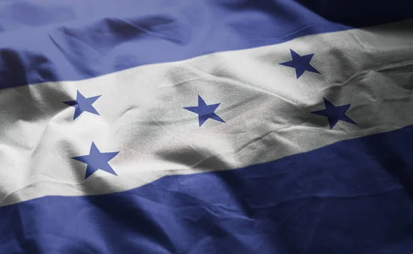 Bandera Honduras Rumpled Close — Foto de Stock