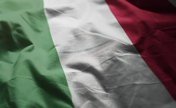 Italia Bandiera Rumpled Close — Foto Stock