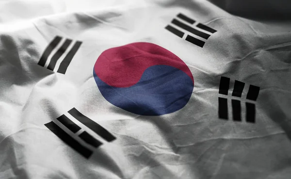 Bandera Corea Del Sur Rumpled Close —  Fotos de Stock