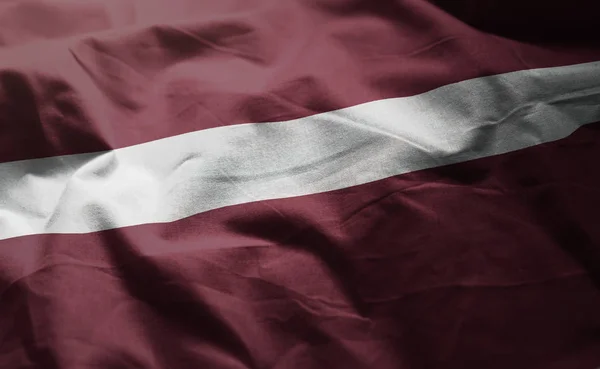 Latvia Flag Rumpled Close — Stock Photo, Image