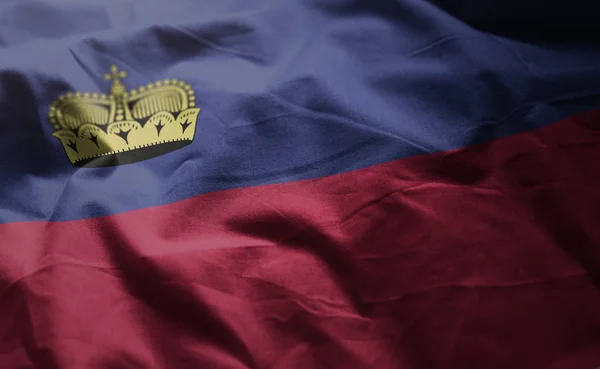 Liechtenstein Flag Rumpled Close — Stock Photo, Image