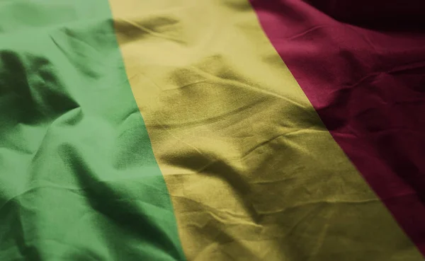 Mali Flag Rumpled Close — Stock Photo, Image
