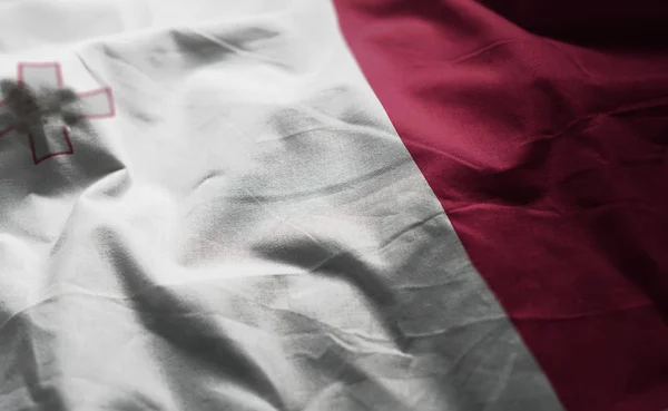 Malta Flag Rumpled Close — Stock Photo, Image