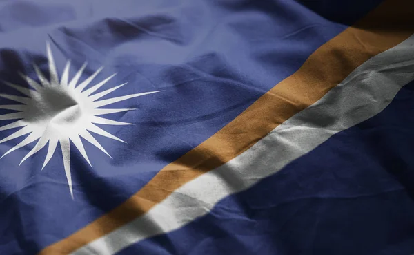 Marshall Islands Flag Rumpled Close — Stock Photo, Image