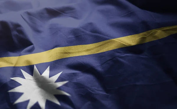 Bandera Nauru Rumpled Close —  Fotos de Stock
