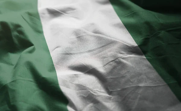 Nigeria Flag Rumpled Close — Stock Photo, Image