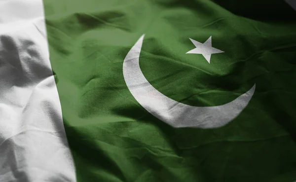 Pakistan Flag Rumpled Close — Stock Photo, Image