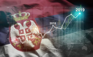 Hayatinizda mali 2019 Sırbistan bayrağı karşı büyüyen