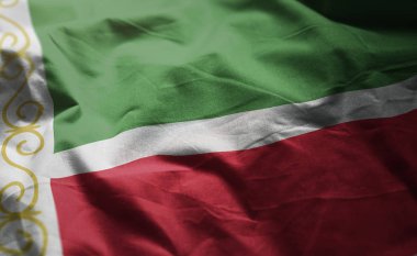Chechen Republic Flag Rumpled Close Up  clipart