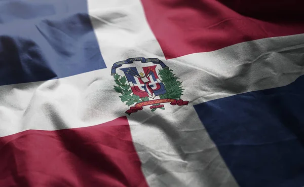 Bandera República Dominicana Rumpled Close — Foto de Stock