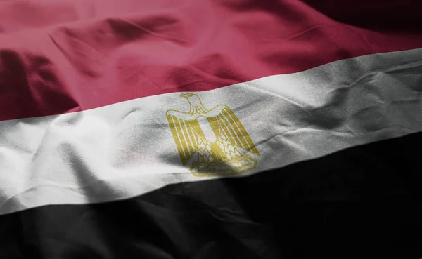 Vlajka Egypta Zmuchlanou Zblízka — Stock fotografie