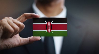 Oyun kağıdı-in Kenya bayrak tutan işadamı
