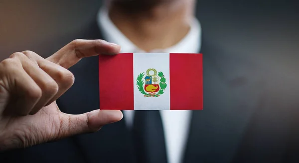 Tarjeta Empresario Bandera Perú — Foto de Stock