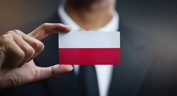 Tarjeta Empresario Bandera Polonia — Foto de Stock