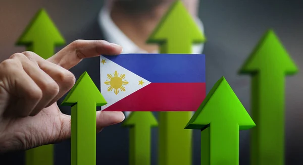 화살표 필리핀 국기를 사업을 — 스톡 사진