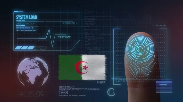 Identificatiesysteem voor biometrische scans met vingerafdrukken. Algerije N — Stockfoto