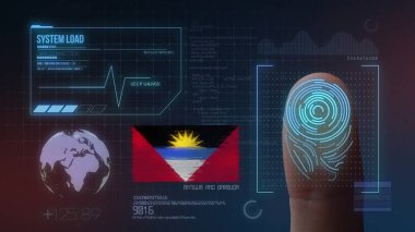Parmak Izi Biyometrik Tarama Tanımlama Sistemi. Antigua bir