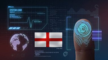 Parmak Izi Biyometrik Tarama Tanımlama Sistemi. İngiltere N