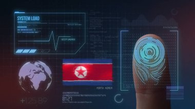 Parmak Izi Biyometrik Tarama Tanımlama Sistemi. Kuzey Kor