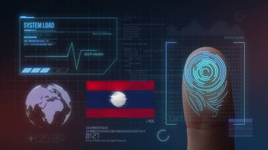 Parmak Izi Biyometrik Tarama Tanımlama Sistemi. Laos Nati