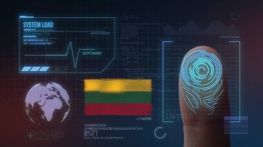 Parmak Izi Biyometrik Tarama Tanımlama Sistemi. Litvanya