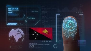 Parmak Izi Biyometrik Tarama Tanımlama Sistemi. Papua Yeni