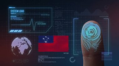 Parmak Izi Biyometrik Tarama Tanımlama Sistemi. Samoa Nat