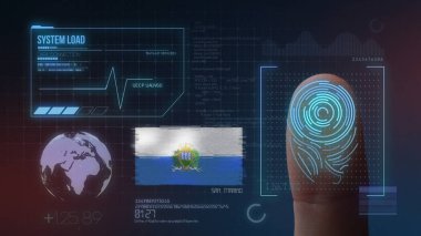 Parmak Izi Biyometrik Tarama Tanımlama Sistemi. San Marin