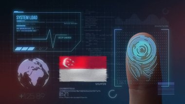 Parmak Izi Biyometrik Tarama Tanımlama Sistemi. Singapur