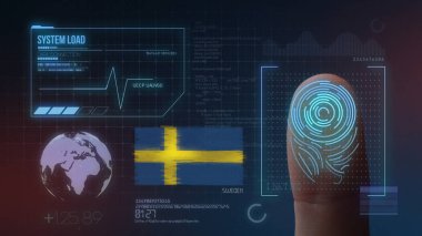 Parmak Izi Biyometrik Tarama Tanımlama Sistemi. İsveç Na