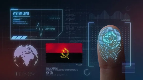 Identificatiesysteem voor biometrische scans met vingerafdrukken. Angola na — Stockfoto