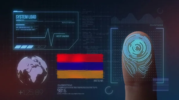 Identificatiesysteem voor biometrische scans met vingerafdrukken. Armenië N — Stockfoto
