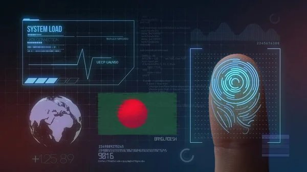 Sistema de identificación de escaneo biométrico de impresión de dedo. Banglades. —  Fotos de Stock