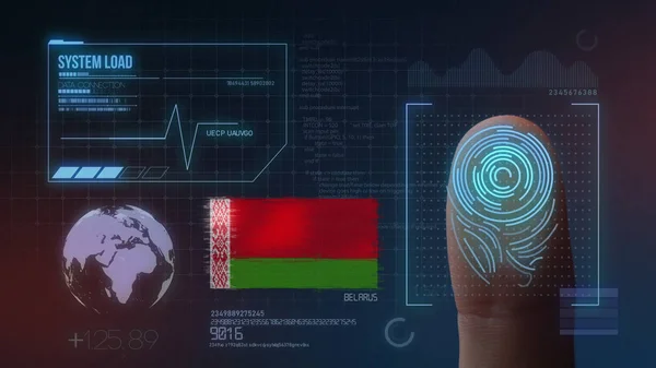 Ujj nyomtatvány biometria fürkésző azonosítás rendszer. N-Belarusz — Stock Fotó