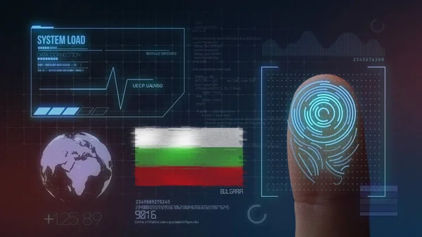 Ujj nyomtatvány biometria fürkésző azonosítás rendszer. Bulgária — Stock Fotó