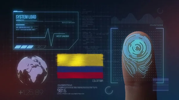 Sistema de identificación de escaneo biométrico de impresión de dedo. Colombia —  Fotos de Stock