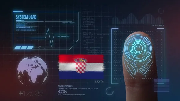 Identificatiesysteem voor biometrische scans met vingerafdrukken. Kroatië N — Stockfoto