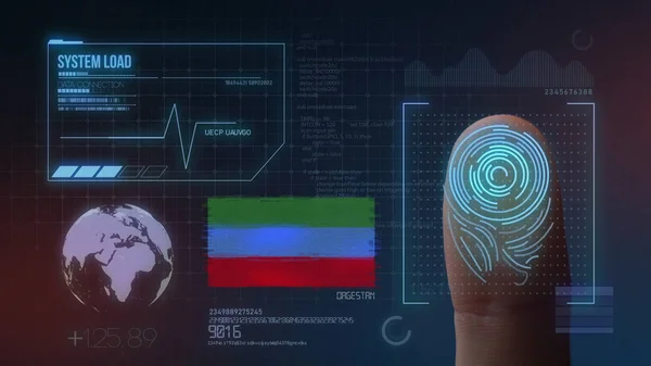 Ujj nyomtatvány biometria fürkésző azonosítás rendszer. Köztársaság — Stock Fotó