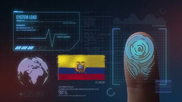 Ujj nyomtatvány biometria fürkésző azonosítás rendszer. N. Ekvádor — Stock Fotó